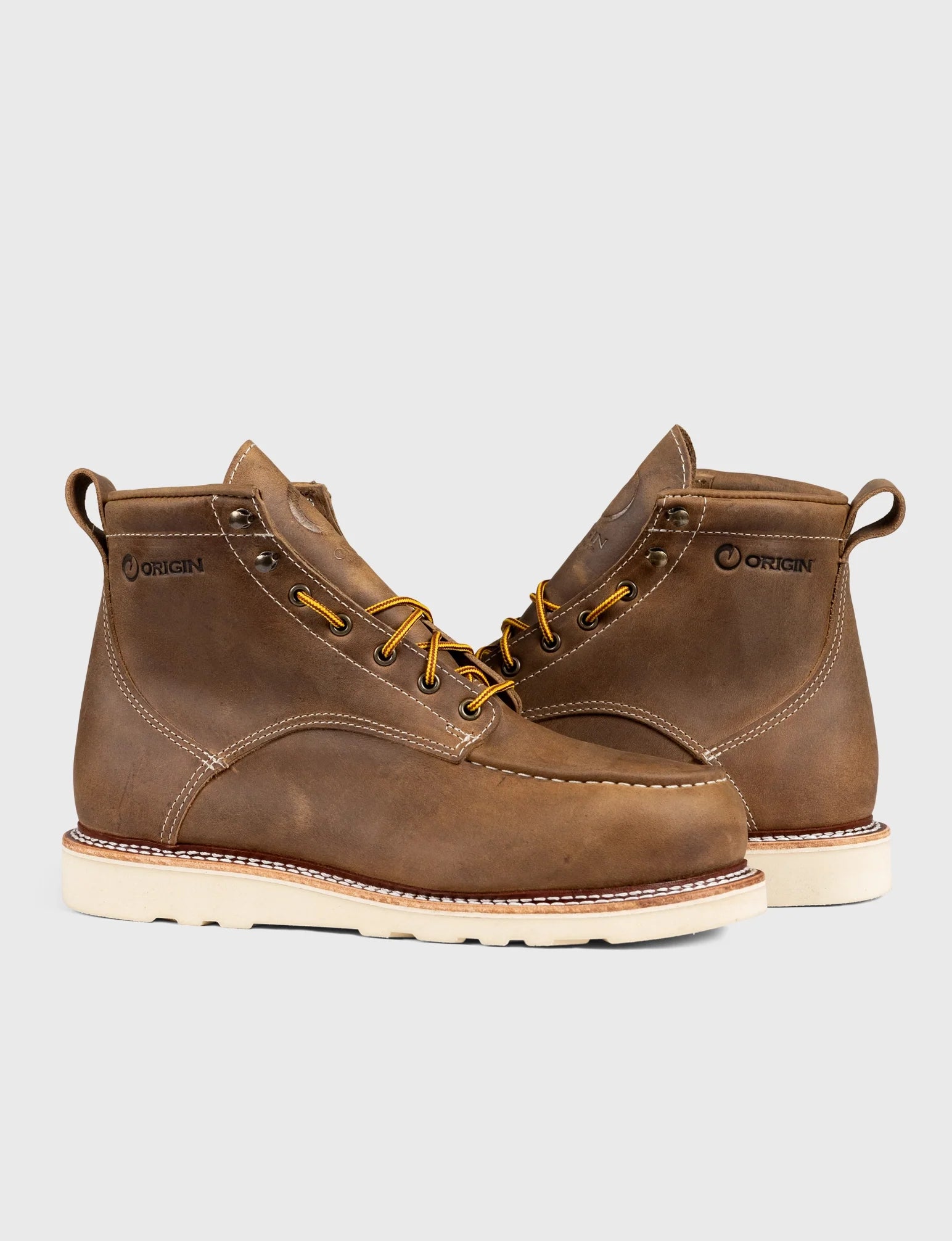 MAINE MOC STEEL TOE BOOT 6 - NATURAL WEDGE SOLE - GRADED QUALITY - Image 3