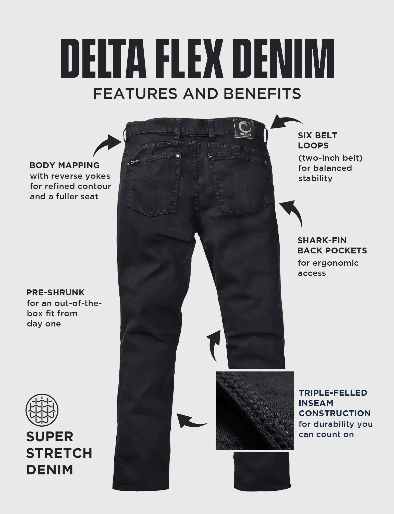 DELTA FLEX JEANS - SLIM BLACK - Image 4