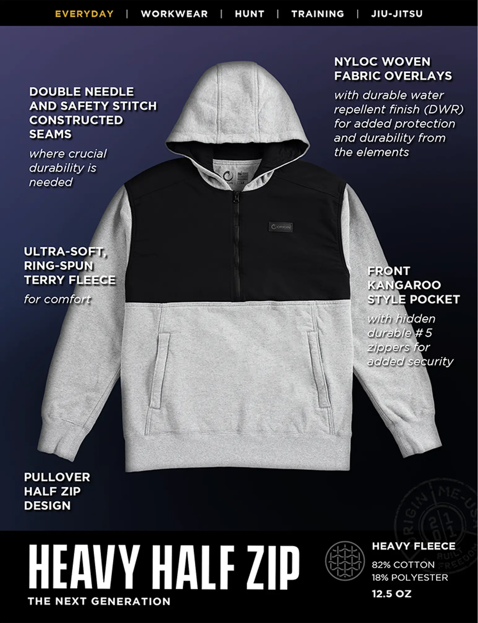 THE HEAVY HALF ZIP HOODIE - Image 21