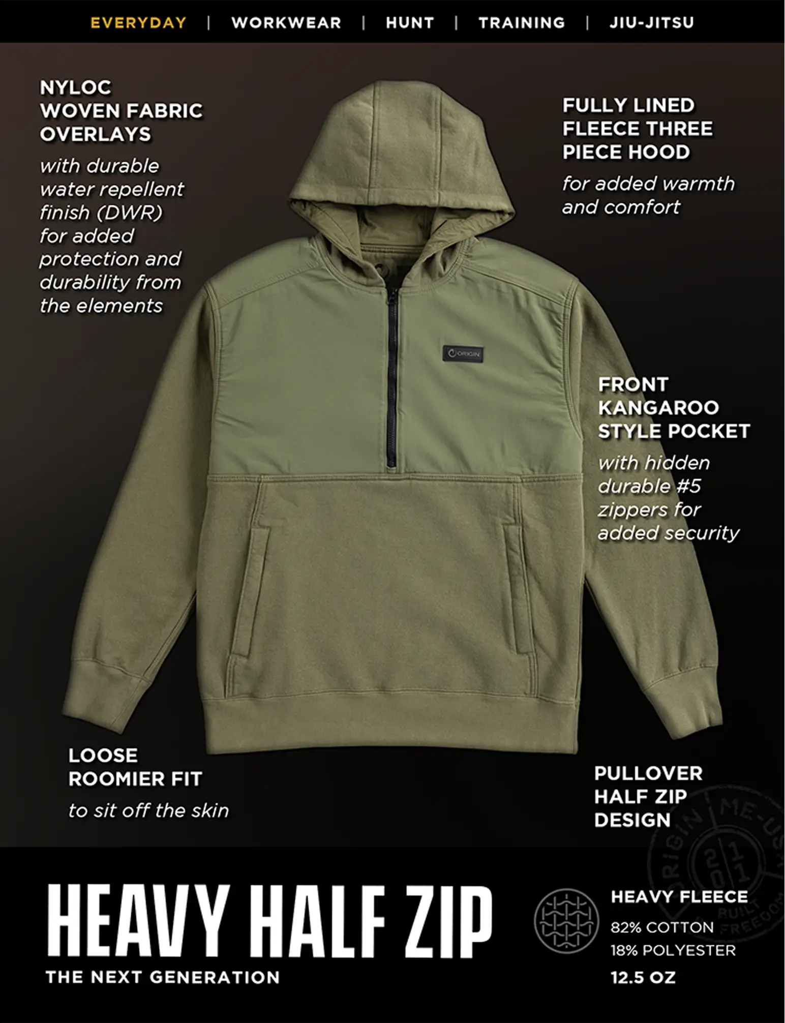 THE HEAVY HALF ZIP HOODIE - Image 17
